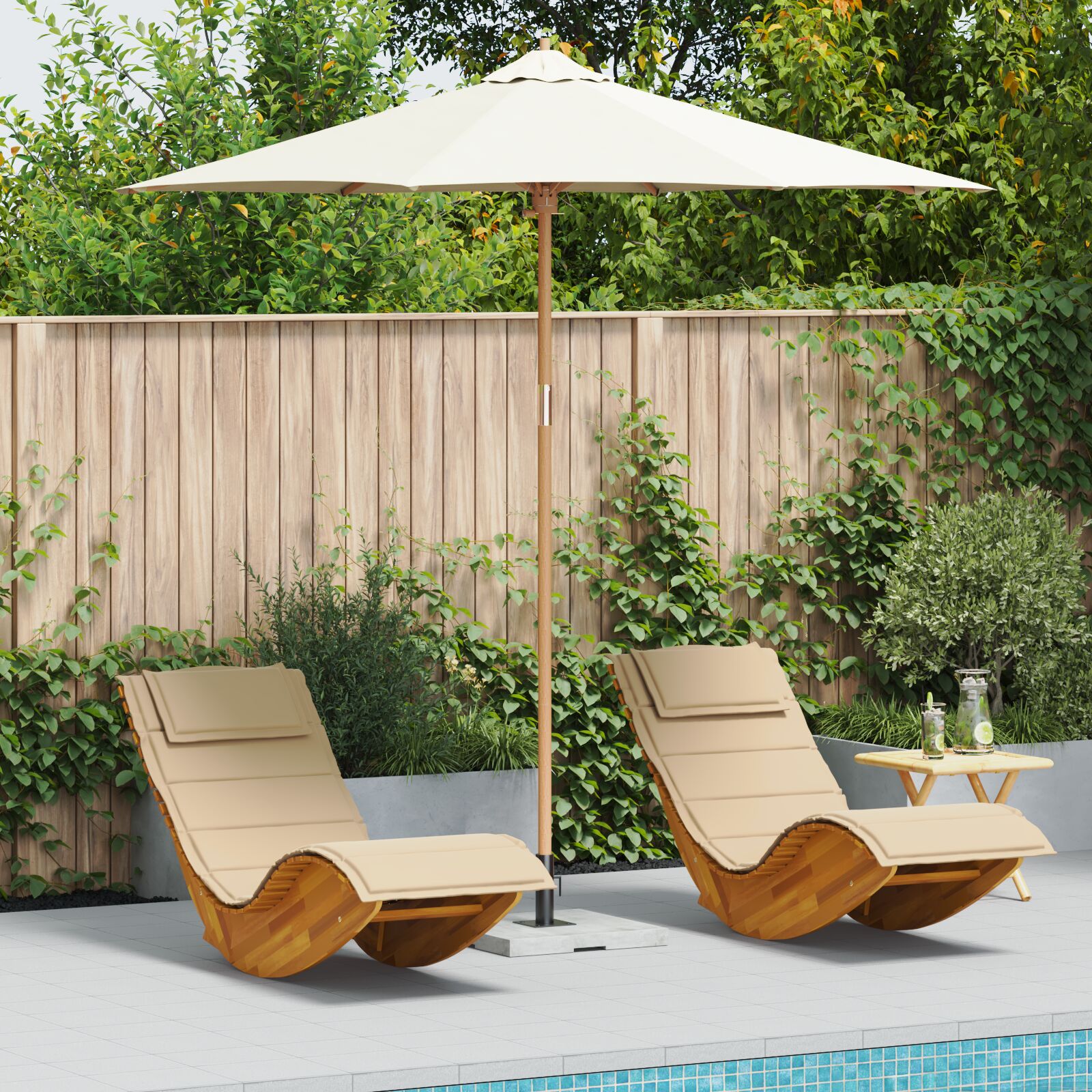 vidaXL Garten-Schirm Creme 270x260 cm aus Bambus