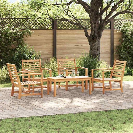 Garten-Sofa-Set 5 pcs Natur Teak-Massivholz