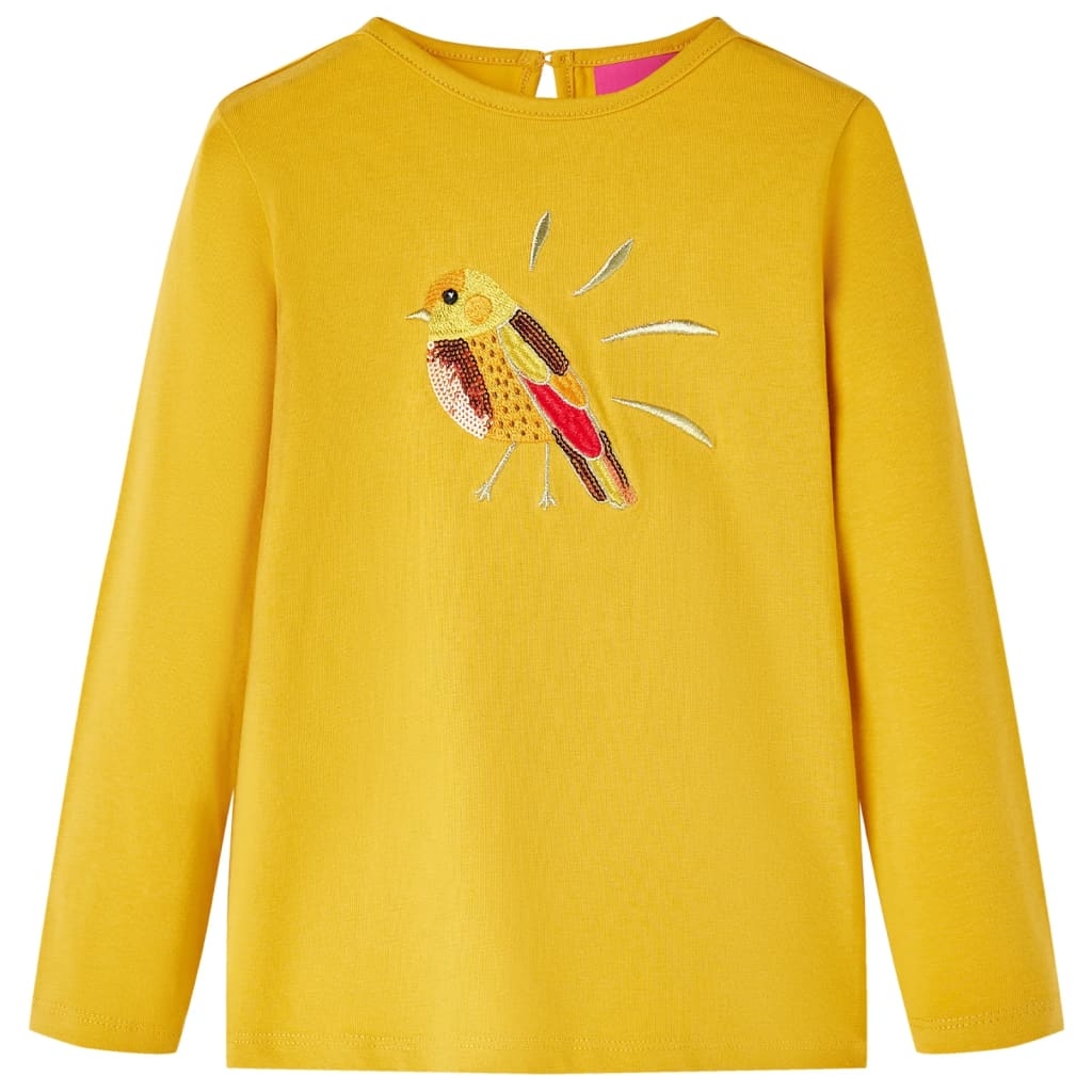 Kinder-Langarmshirt Dunkles Ocker 104
