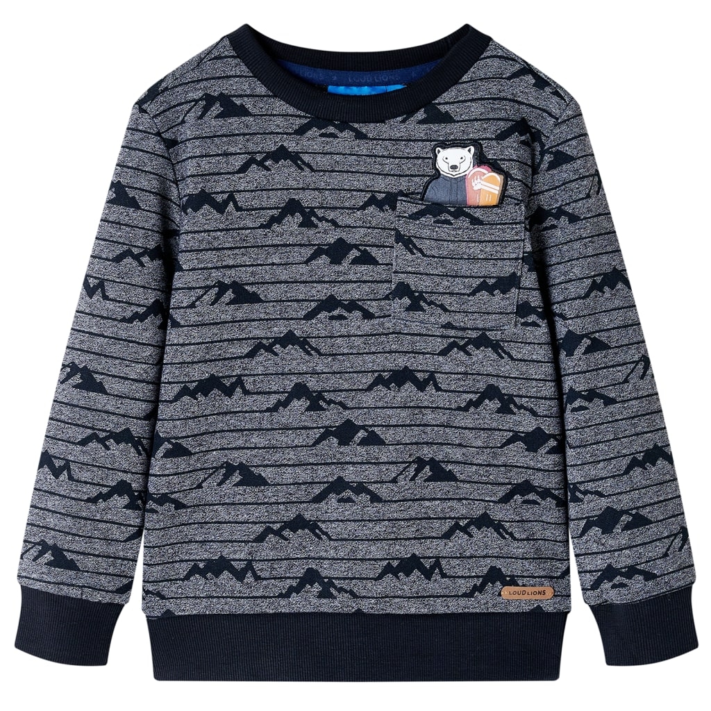 Kinder-Sweatshirt Marineblau Melange 116 Kinder-Sweatshirt Marineblau Melange 116