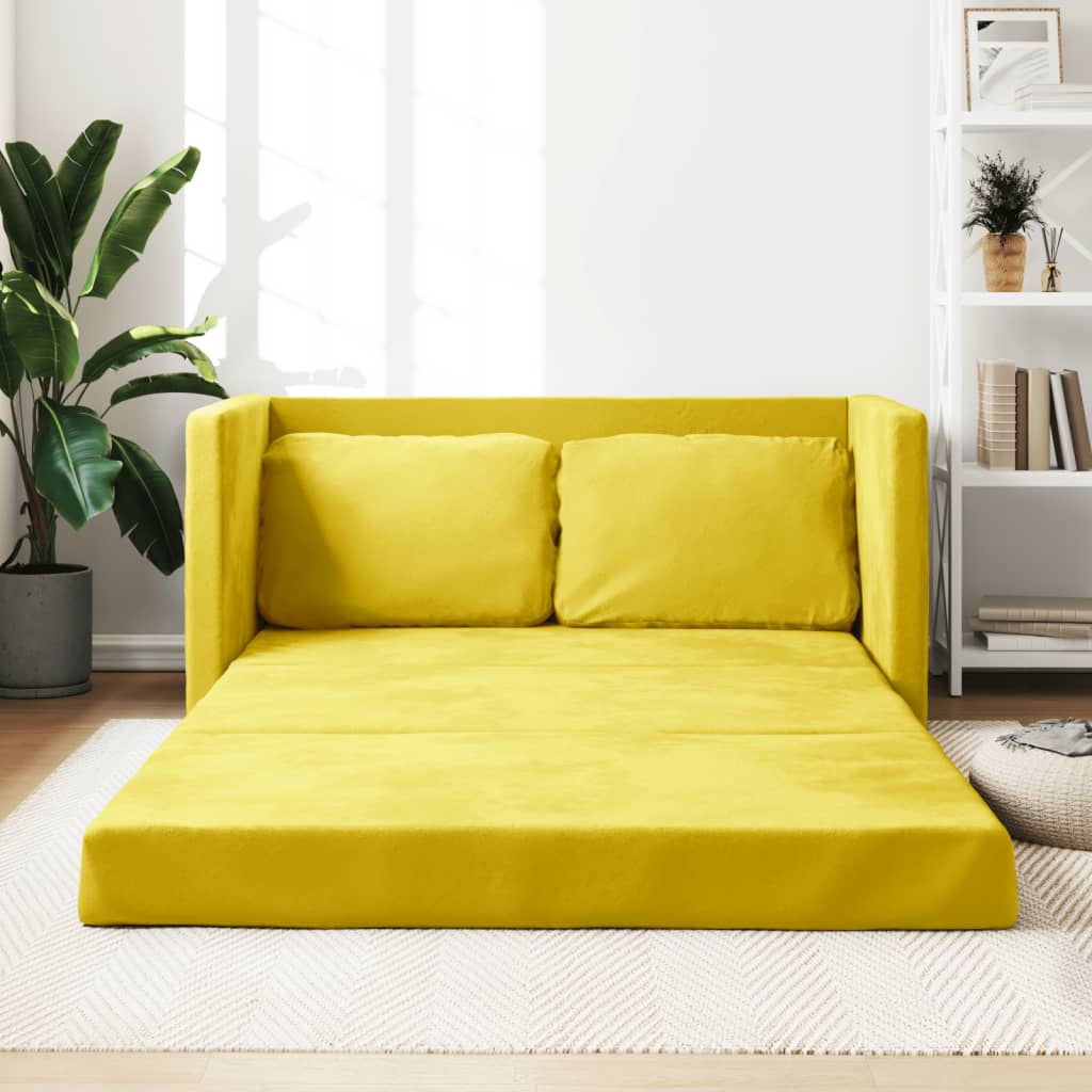Bodensofa mit Schlaffunktion Dunkelgelb 122x204x55 cm Samt Bodensofa mit Schlaffunktion Dunkelgelb 122x204x55 cm Samt