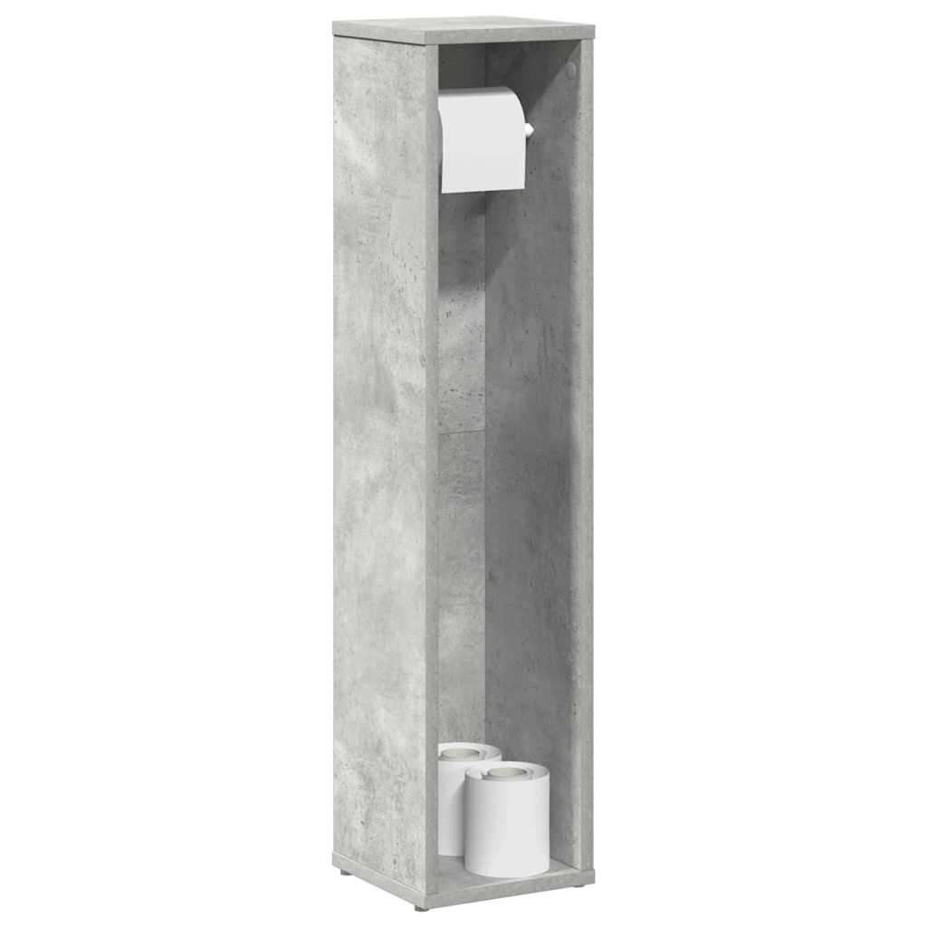 Badezimmerschrank mit Rollenhalter Betongrau 20,5x20x90 cm