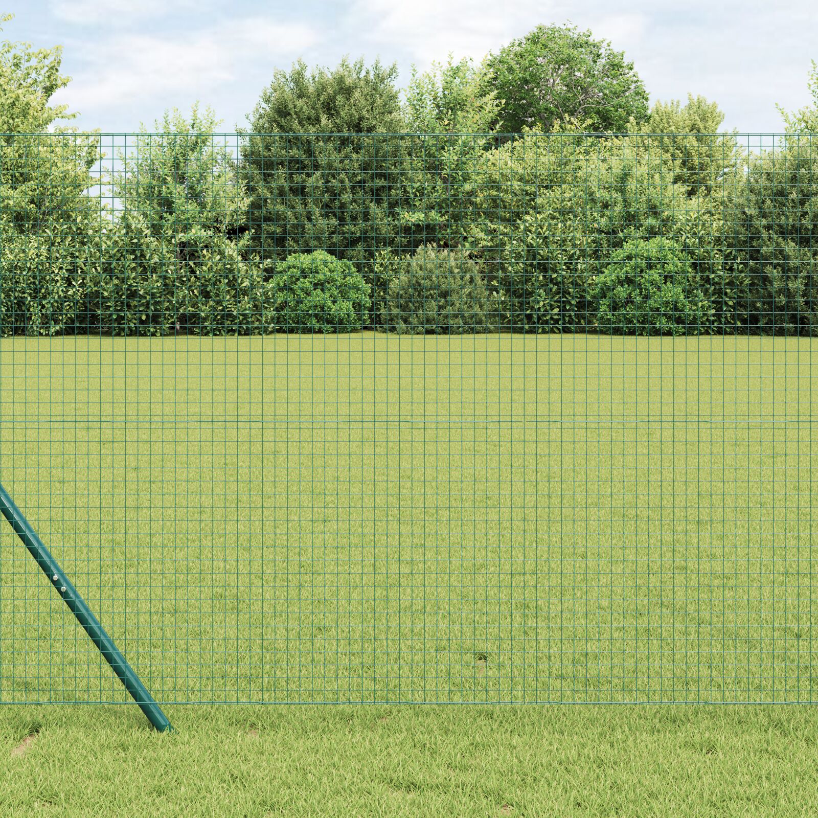 Zaunpfosten Set 2er Set Grün Metallmasche 10 x 1 m Langlebig