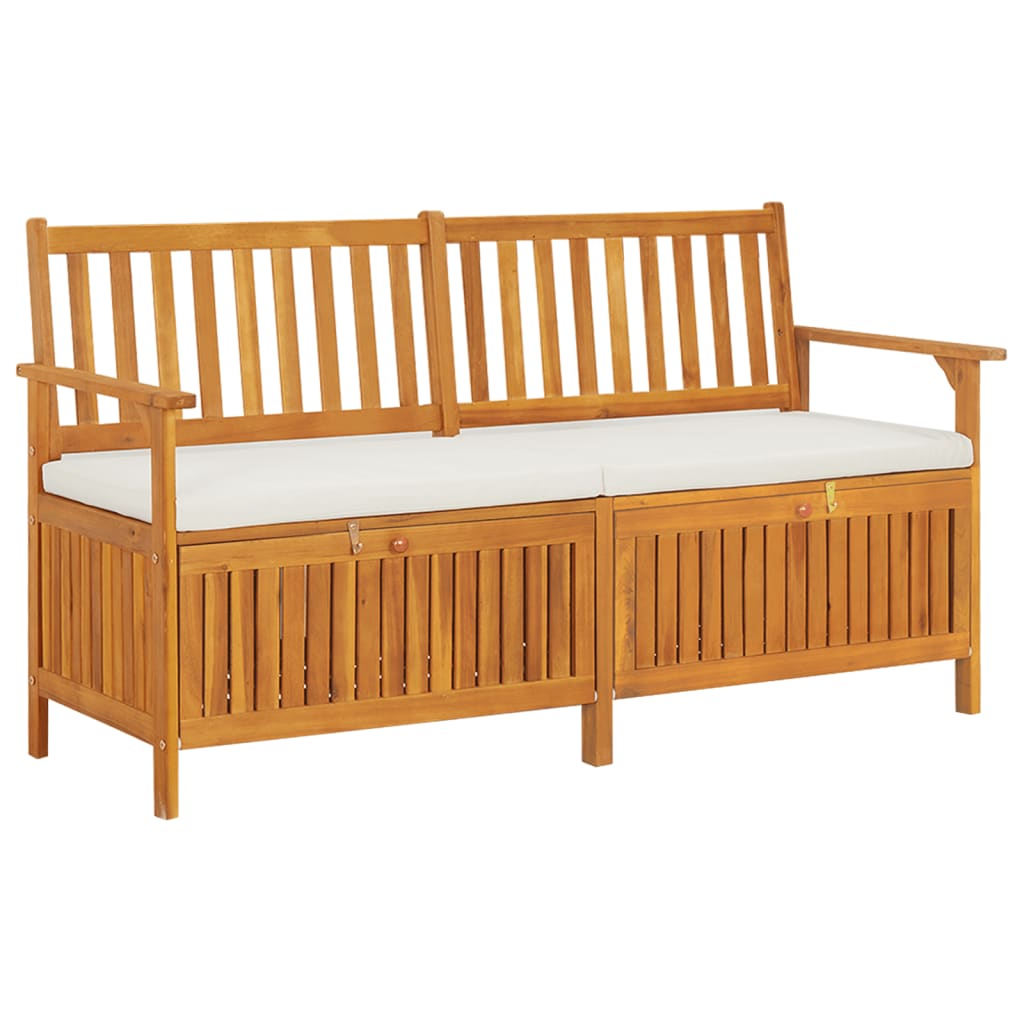 Truhenbank mit Kissen 148 cm Massivholz Akazie Truhenbank mit Kissen 148 cm Massivholz Akazie