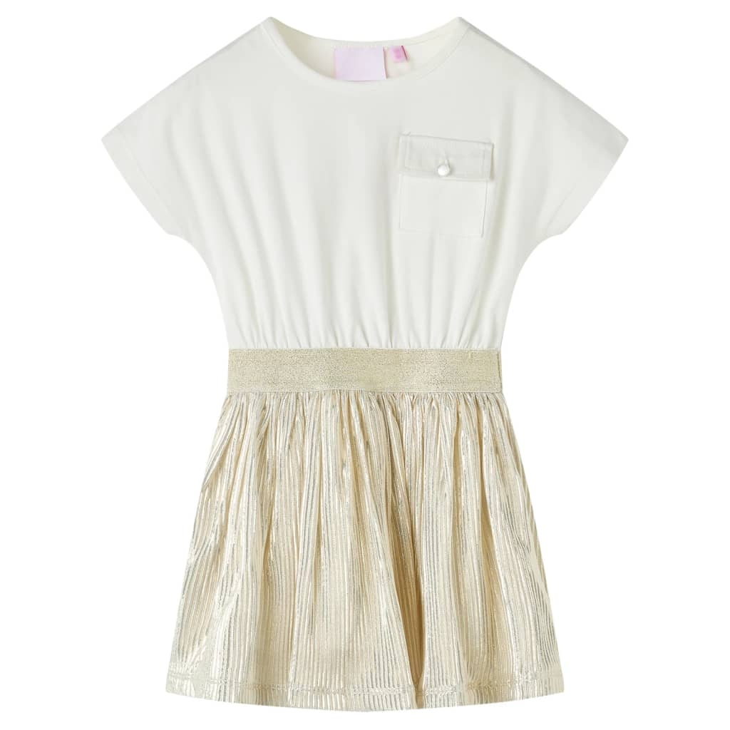 Kinderkleid mit Kurzen Ärmeln Ecru 128 Kinderkleid mit Kurzen Ärmeln Ecru 128