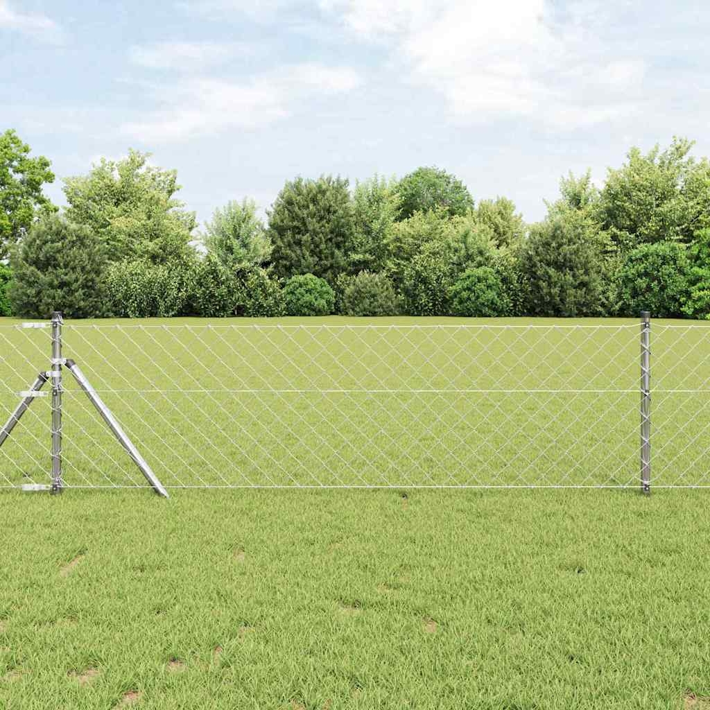 Zaunpfostenset Silber 0.8 x 25 m Verzinkter Stahl