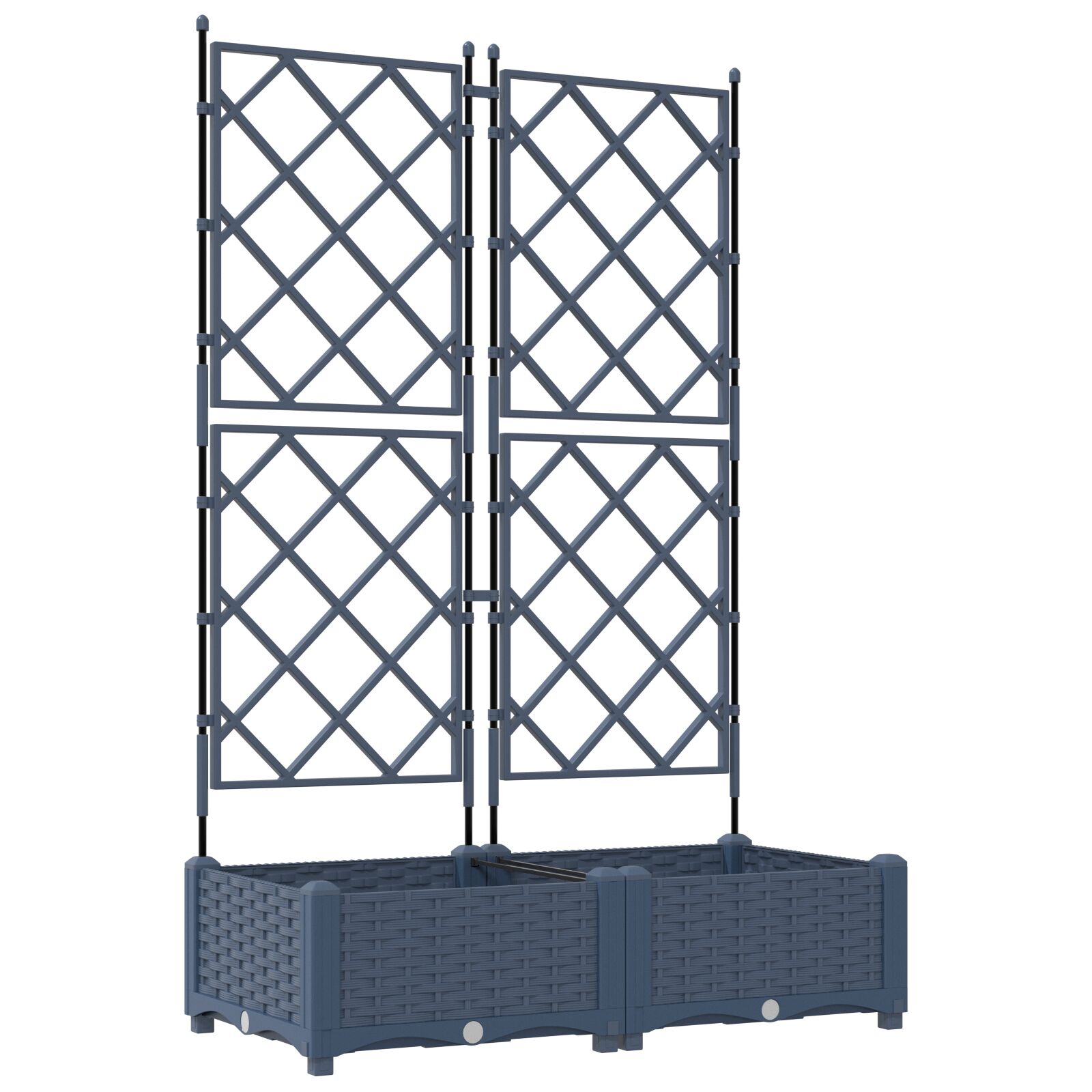 Gartenpflanzgefäß mit Spalier 2 Stück Grau 80x40x125,5 cm