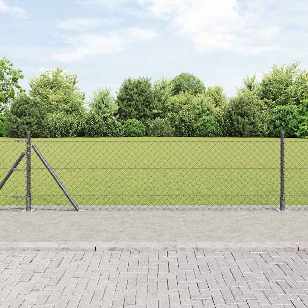 Zaunpfostenset Silber 10 x 0.4 m Verzinkter Stahl