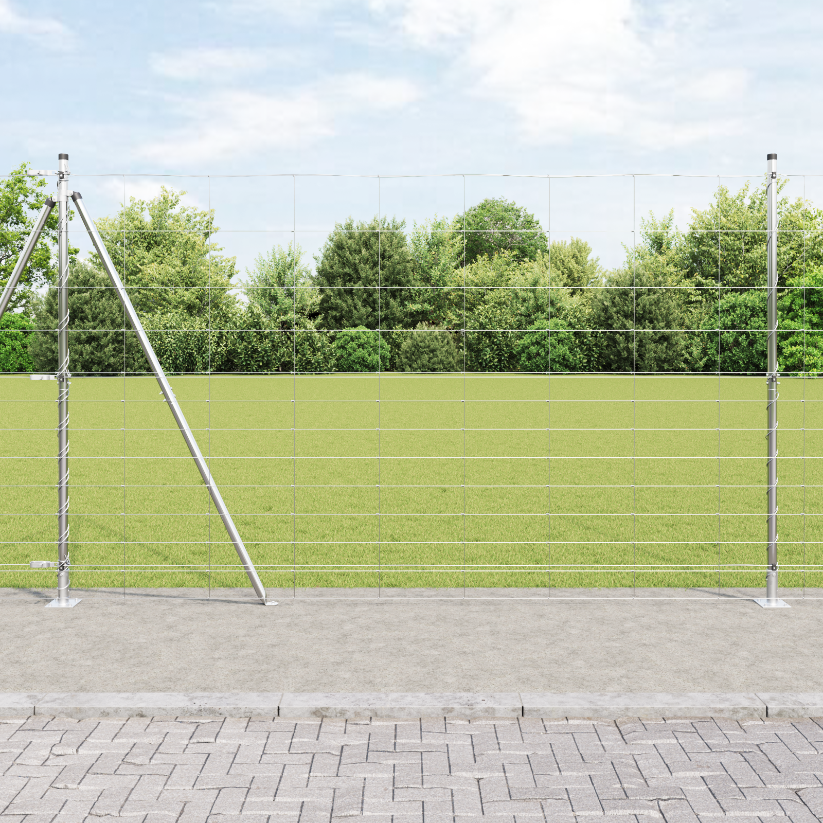 Weidezaun 1,5x25 m verzinkter Stahl