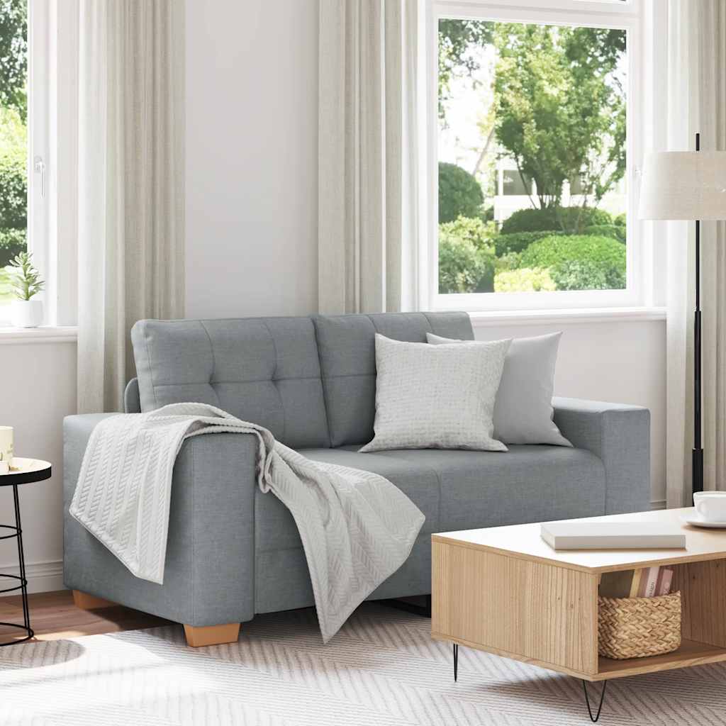 Zweisitzer-Sofa Hellgrau 120 cm Stoff Zweisitzer-Sofa Hellgrau 120 cm Stoff