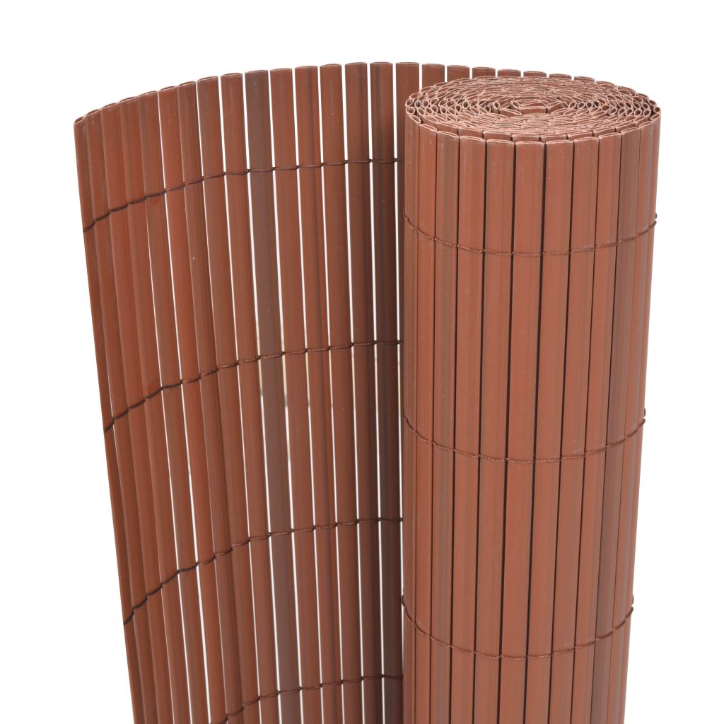 Gartenzaun Doppelseitig PVC 90 x 300 cm Braun Gartenzaun Doppelseitig PVC 90 x 300 cm Braun