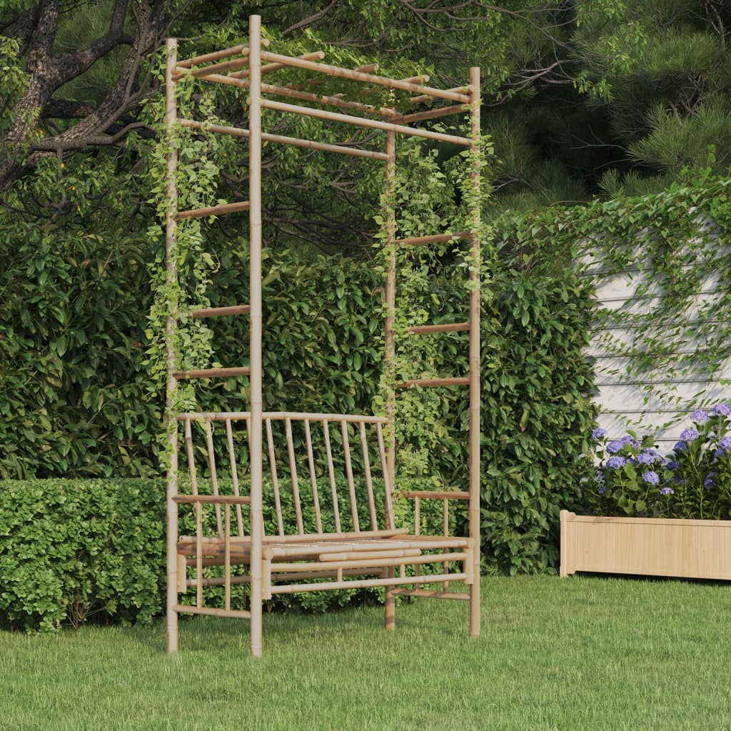 Gartenbank mit Pergola 116 cm Bambus Gartenbank mit Pergola 116 cm Bambus