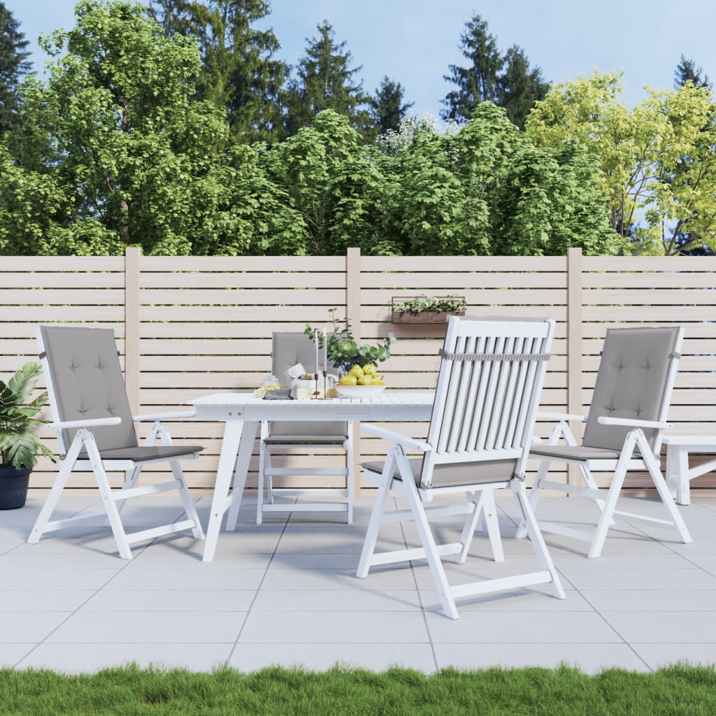 Gartenstuhlauflagen für Hochlehner 4 Stk. Grau 120x50x3cm Stoff