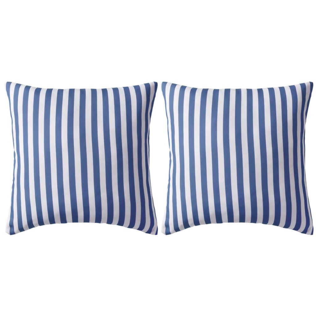 Gartenkissen 2 Stk. Streifenmuster 45 x 45 cm Marineblau
