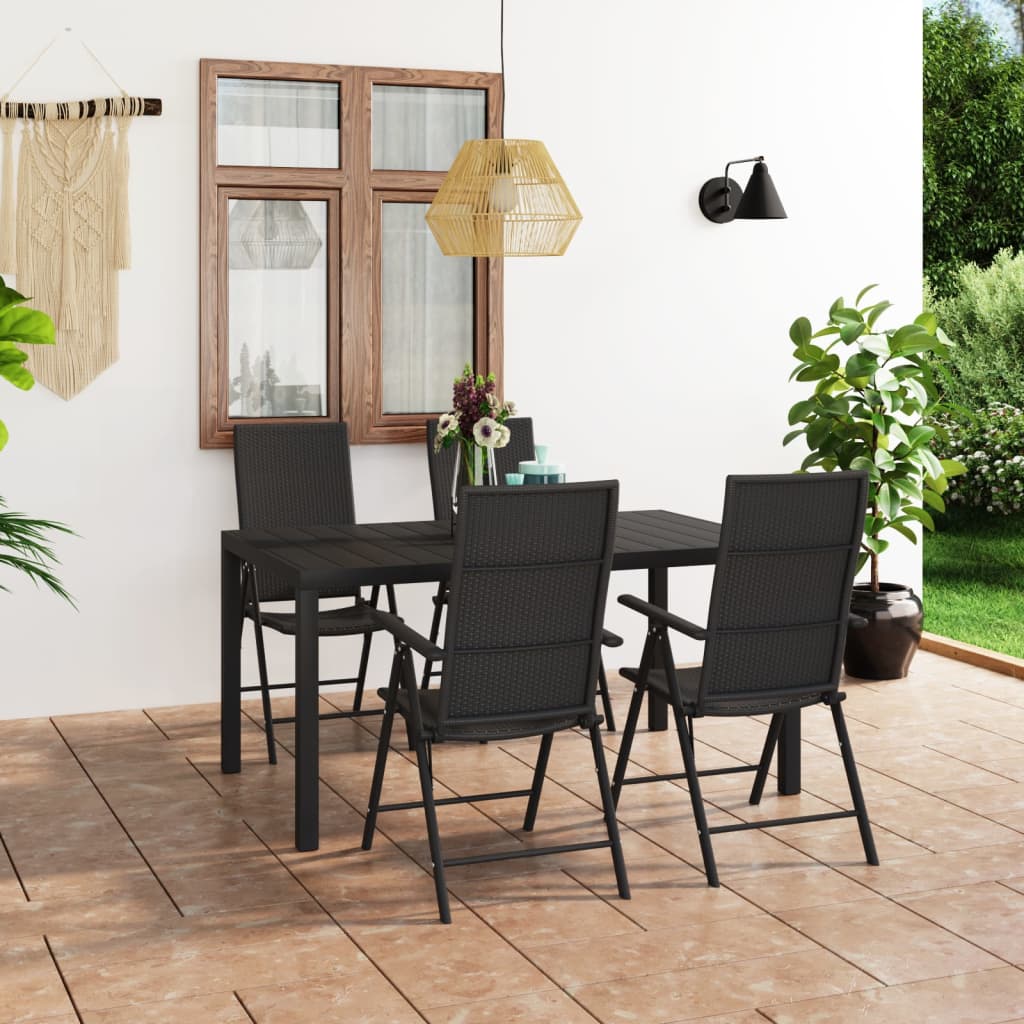 5-tlg. Garten-Essgruppe Schwarz