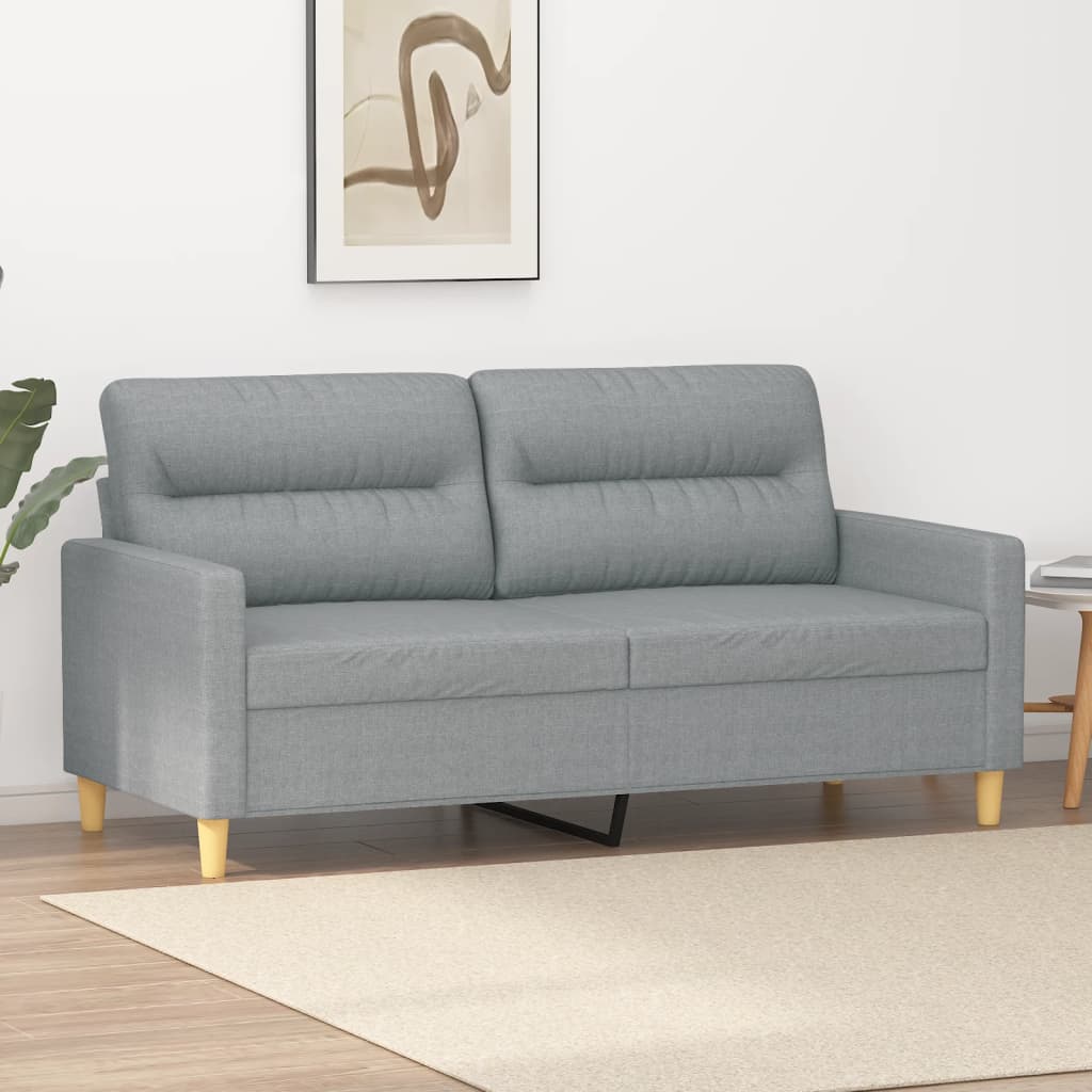 2-Sitzer-Sofa Hellgrau 140 cm Stoff 2-Sitzer-Sofa Hellgrau 140 cm Stoff