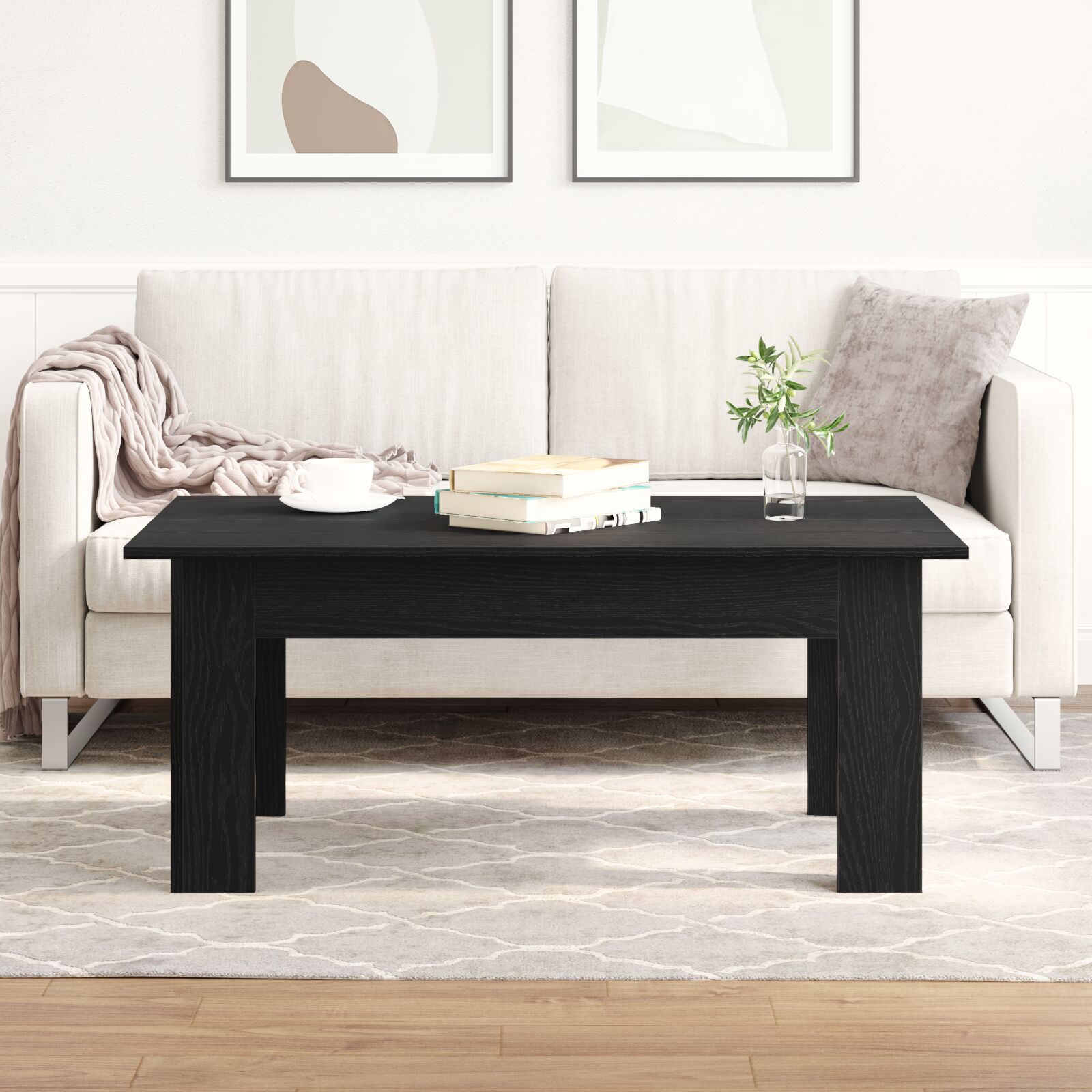 vidaXL Couchtisch Schwarz Eiche 100x60x42 cm aus Holzwerkstoff