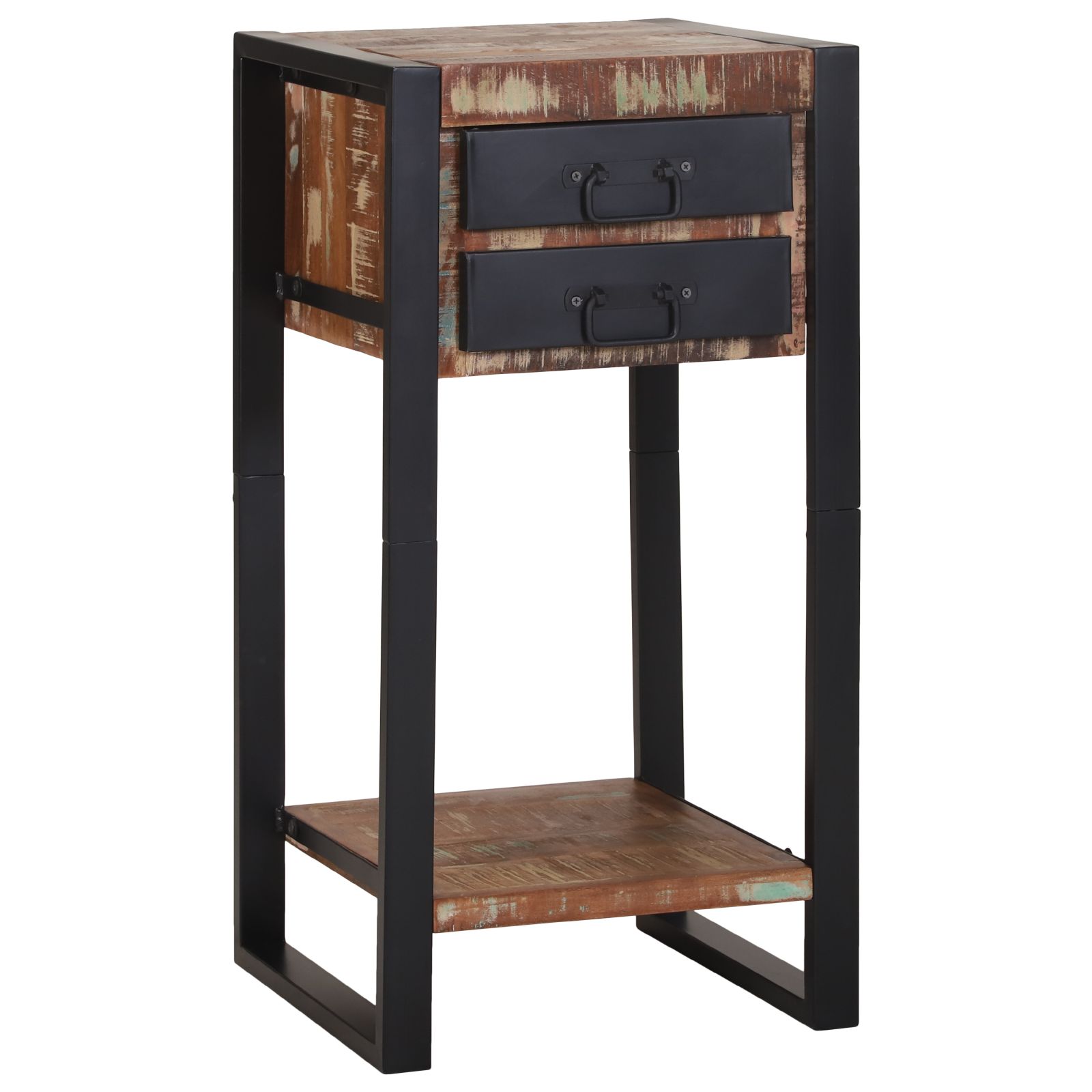 Telefonständer Mehrfarbig 40x40x80 cm Massivholz Altholz