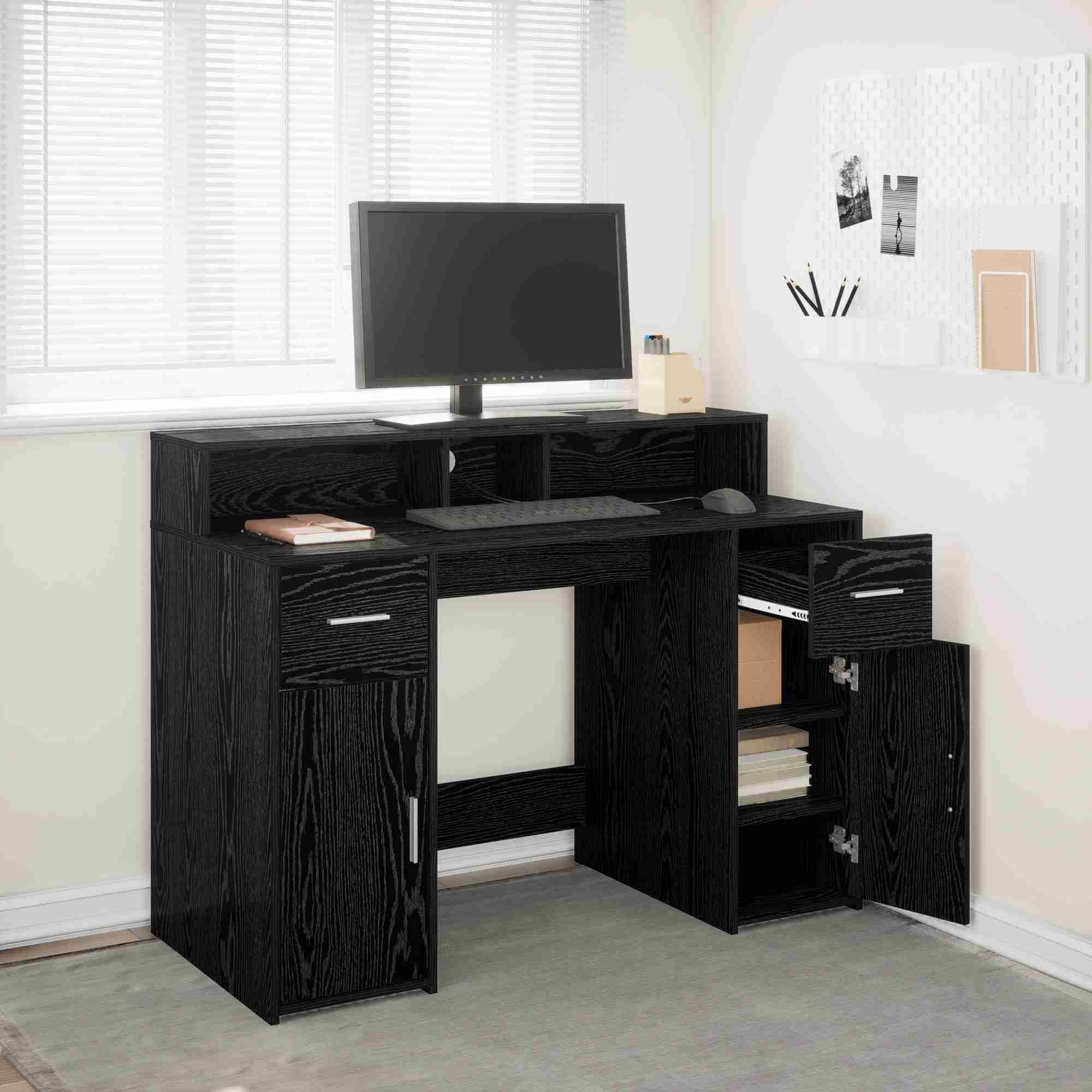 Schreibtisch Schwarz Eiche 120x55x91 cm Ingenieurholz