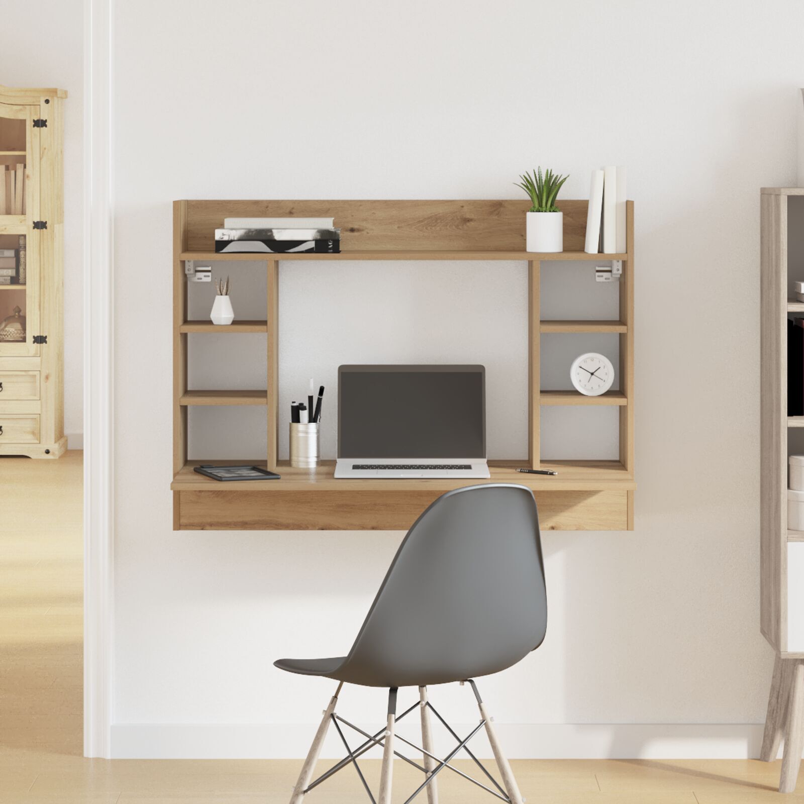 Wandmontierter Schreibtisch Artisan Oak 105x48x75 cm Brett-Schichtstoff