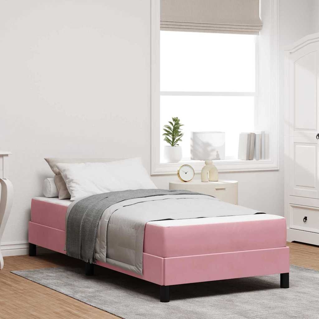 Boxspringbett mit Matratze Rosa 90 x 200 cm Samt