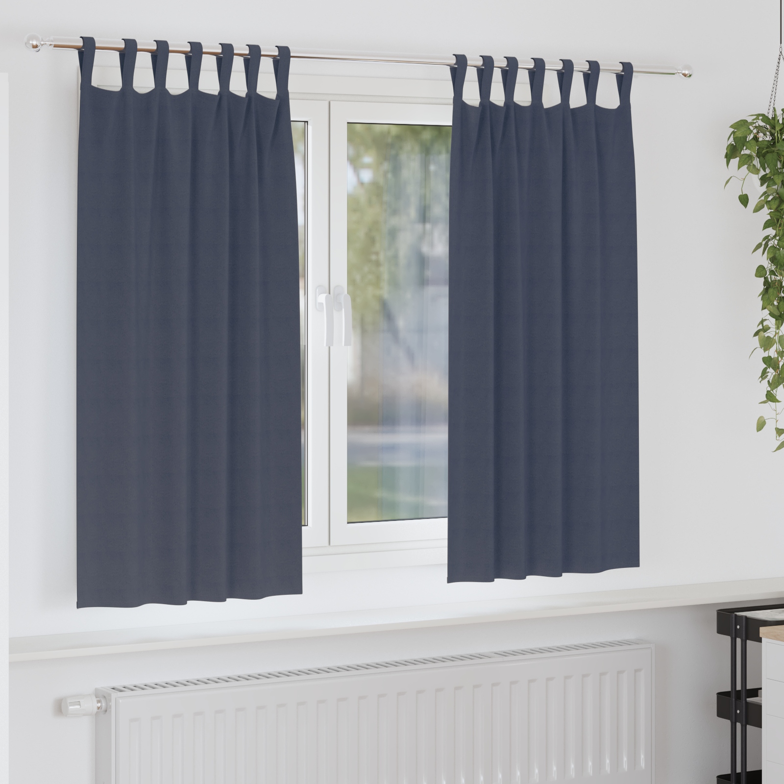 Verdunkelungsvorhänge 2 pcs Anthrazit 175 x 140 cm Polyester