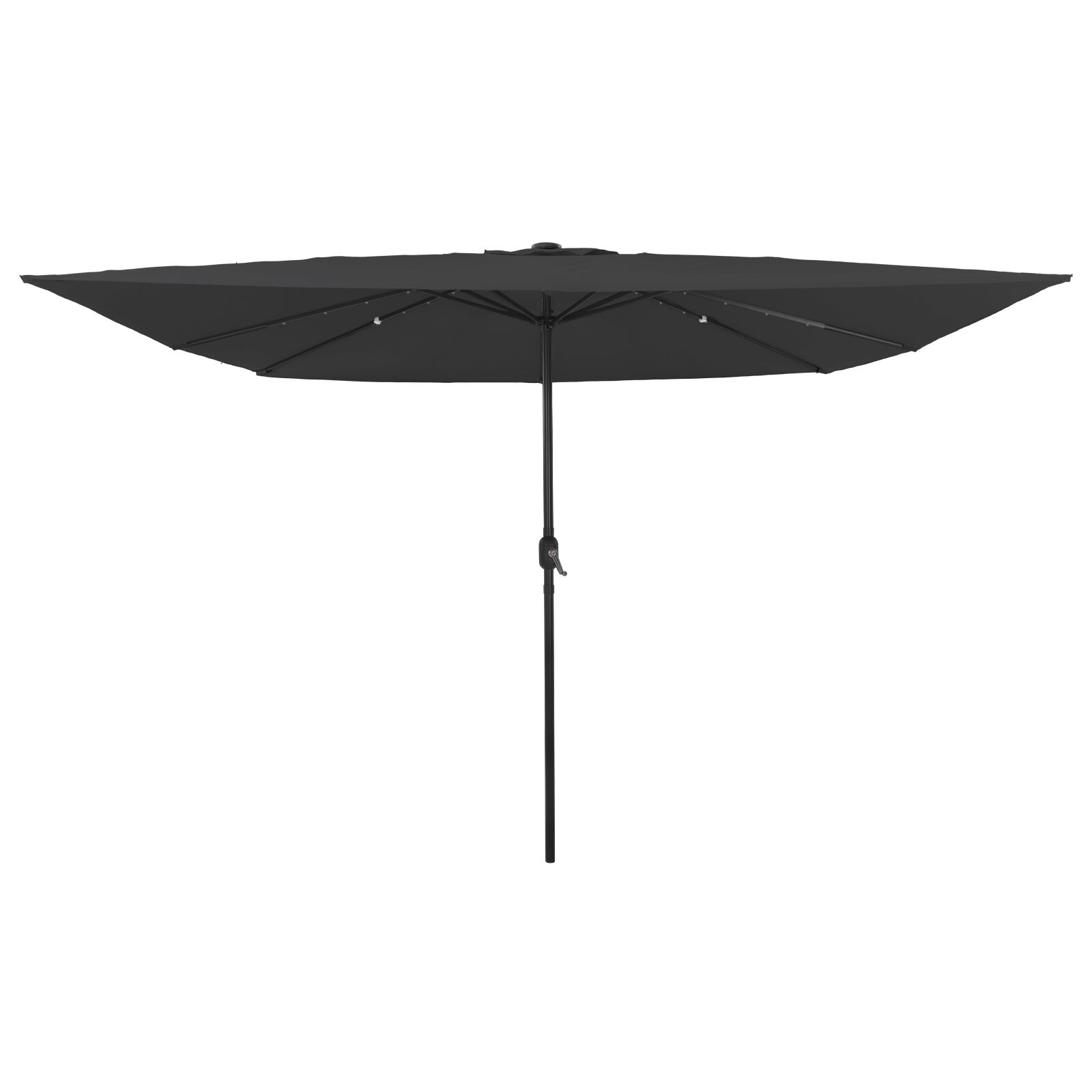 Quadratischer Gartenparasol mit LED-Lichtern 295x245 cm in Anthrazit