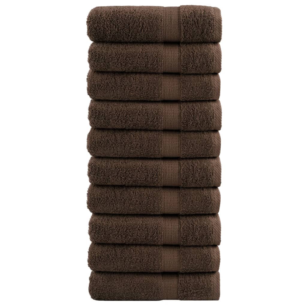 Premium-Handtücher 10 Stk. Braun 50x100 cm 600 g/m² Baumwolle