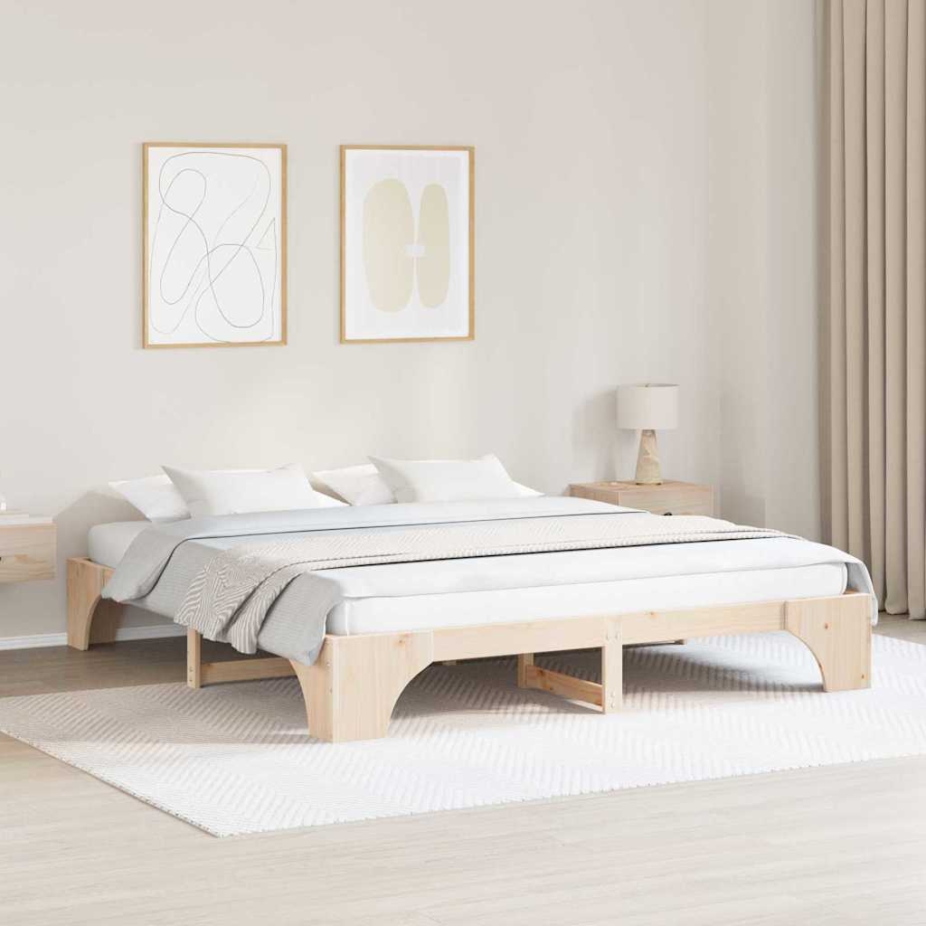 Bettgestell 200x200 cm aus massivem Kiefernholz