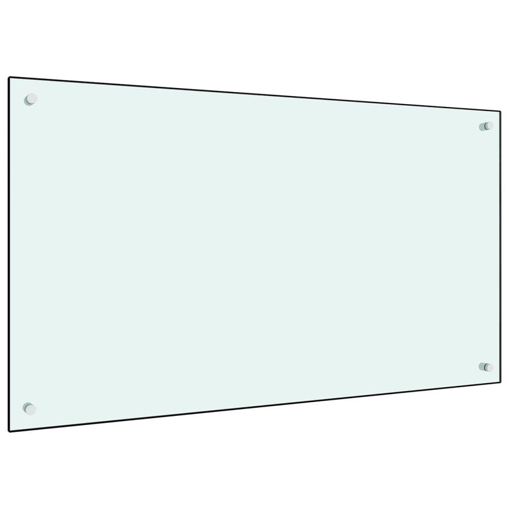 Küchenrückwand Weiß 100x60 cm Hartglas