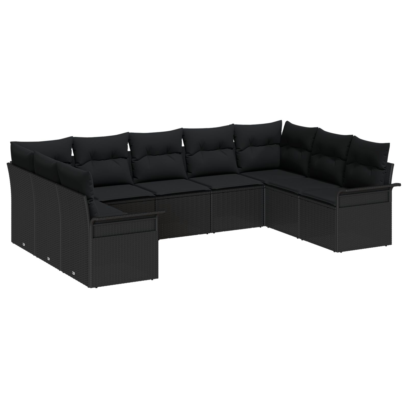 9-teiliges Garten Sofa Set mit Kissen Schwarz Poly Rattan, 2-Sitzer Garten Sofa mit Stauraum & Kissen Schwarz Poly Rattan 9-teiliges Garten Sofa Set mit Kissen Schwarz Poly Rattan, 2-Sitzer Garten Sofa mit Stauraum & Kissen Schwarz Poly Rattan