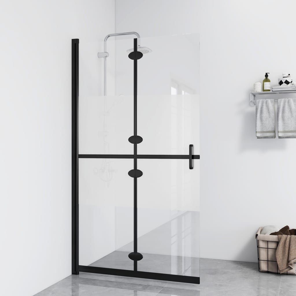 Faltbare begehbare Duschwand Halbmattiertes ESG-Glas 80x190 cm Faltbare begehbare Duschwand Halbmattiertes ESG-Glas 80x190 cm
