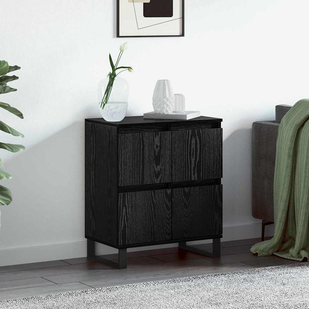 Sideboard mit Speicher mit Tür Schwarz 60 x 35 x 70 cm Holzwerkstoff