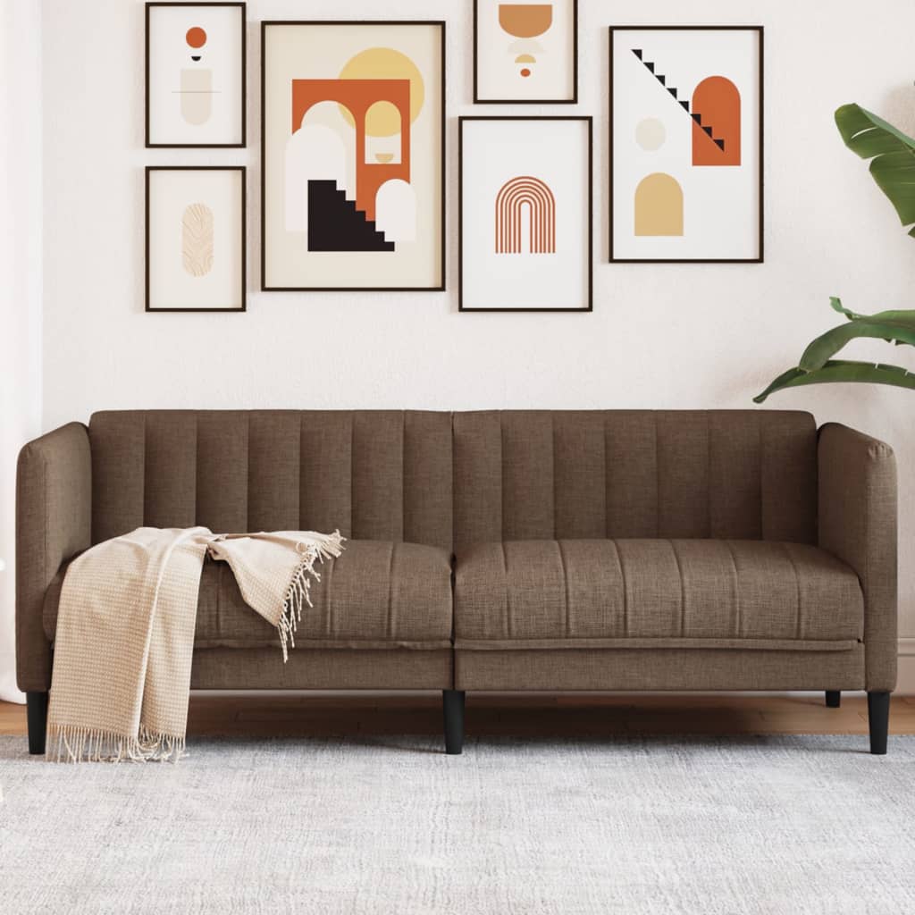 Sofa 2-Sitzer Braun Stoff Sofa 2-Sitzer Braun Stoff