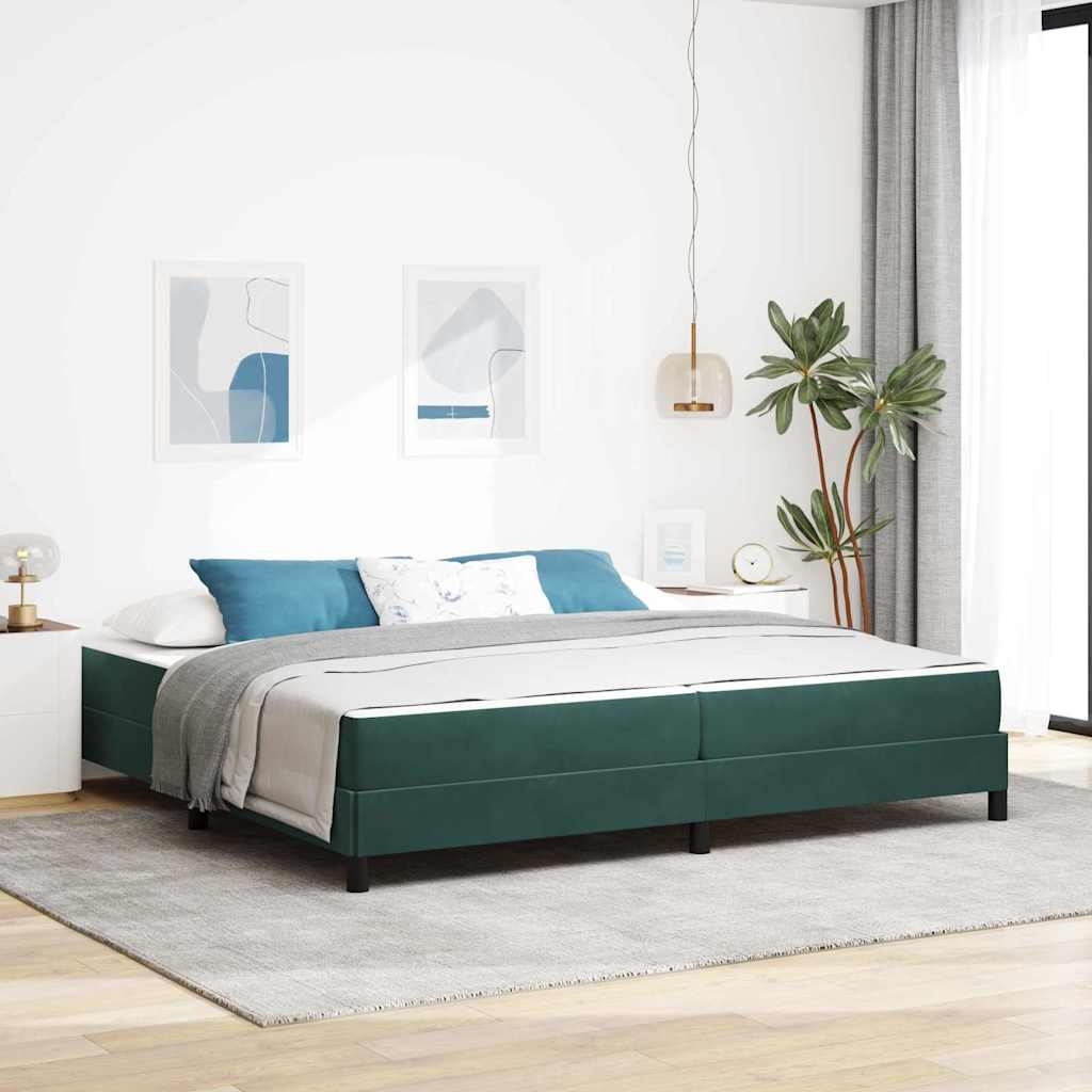 Boxspringbett mit Matratze Dunkelgrün 200 x 200 cm Samt