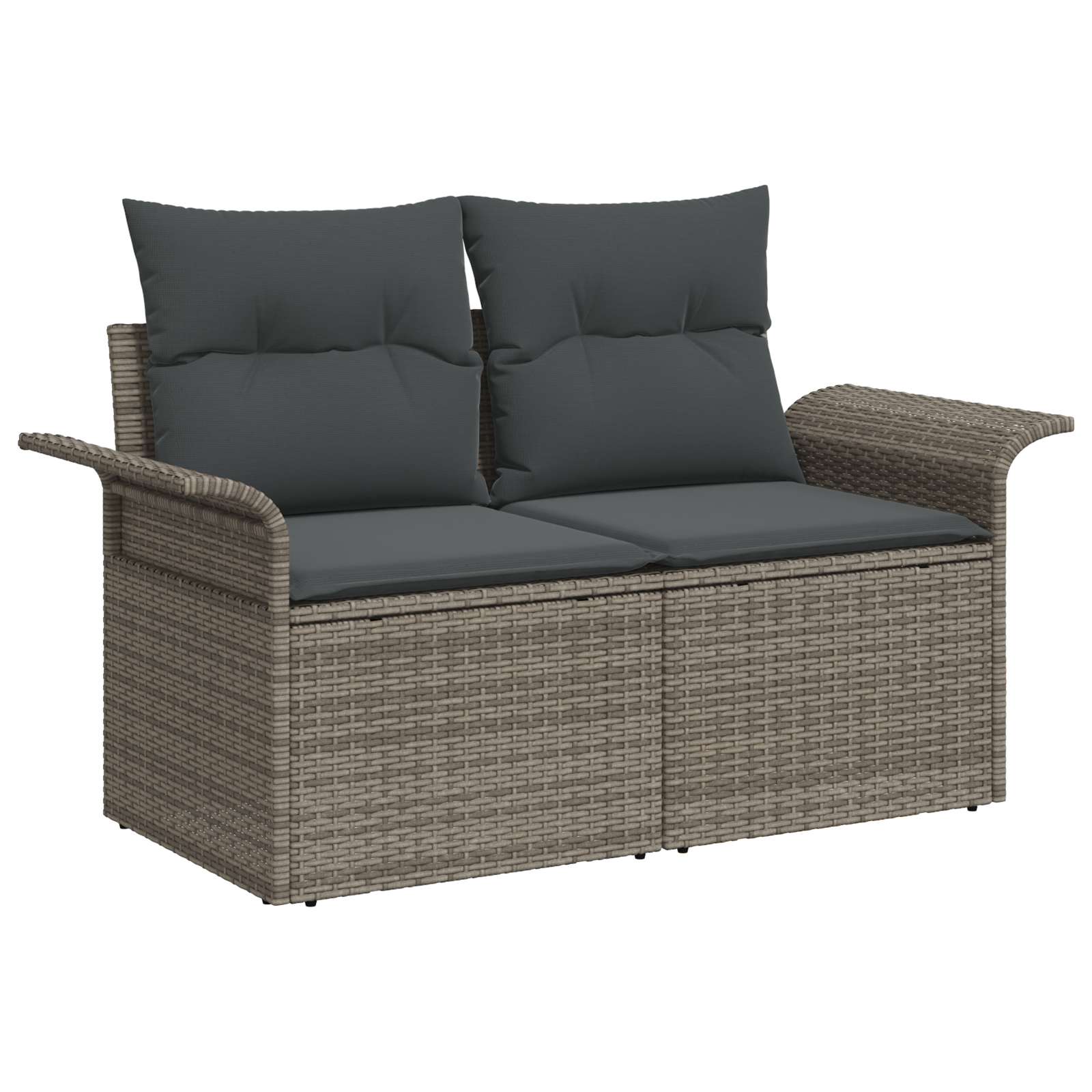 6-teiliges Garten Sofa Set mit Kissen Grau Poly Rattan 6-teiliges Garten Sofa Set mit Kissen Grau Poly Rattan