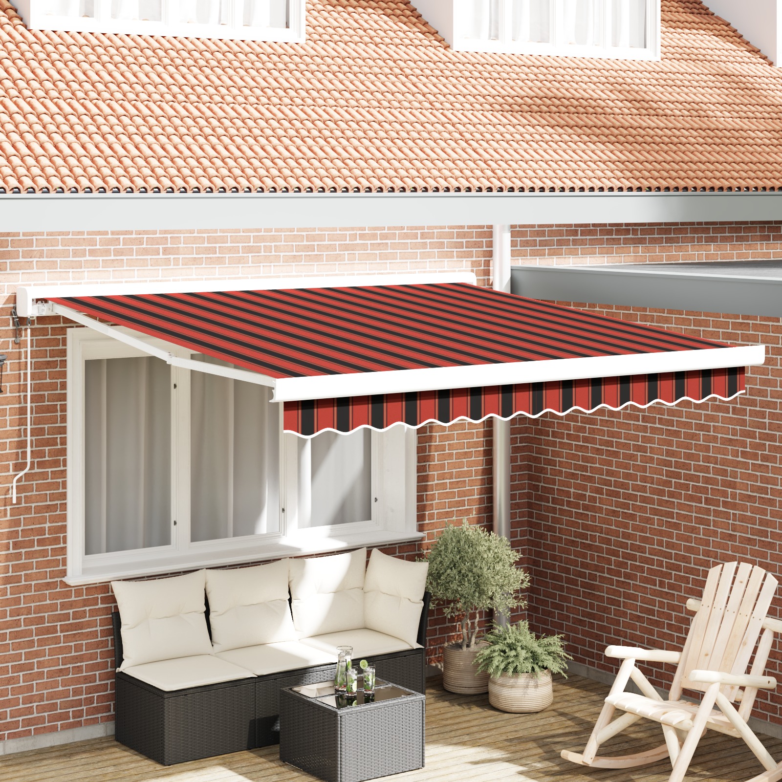 Automatische Einziehbare Markise Orange und Braun 350x250 cm