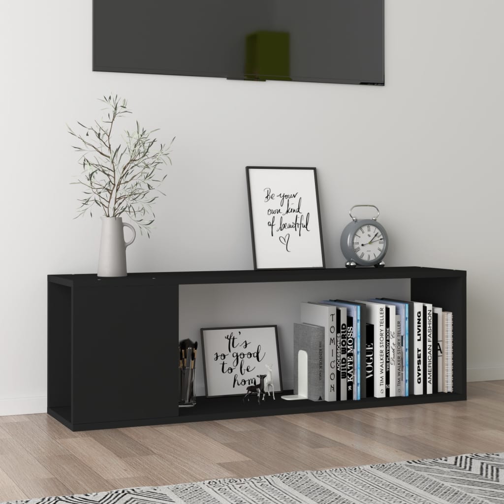 TV-Schrank Schwarz 100x24x32 cm Holzwerkstoff