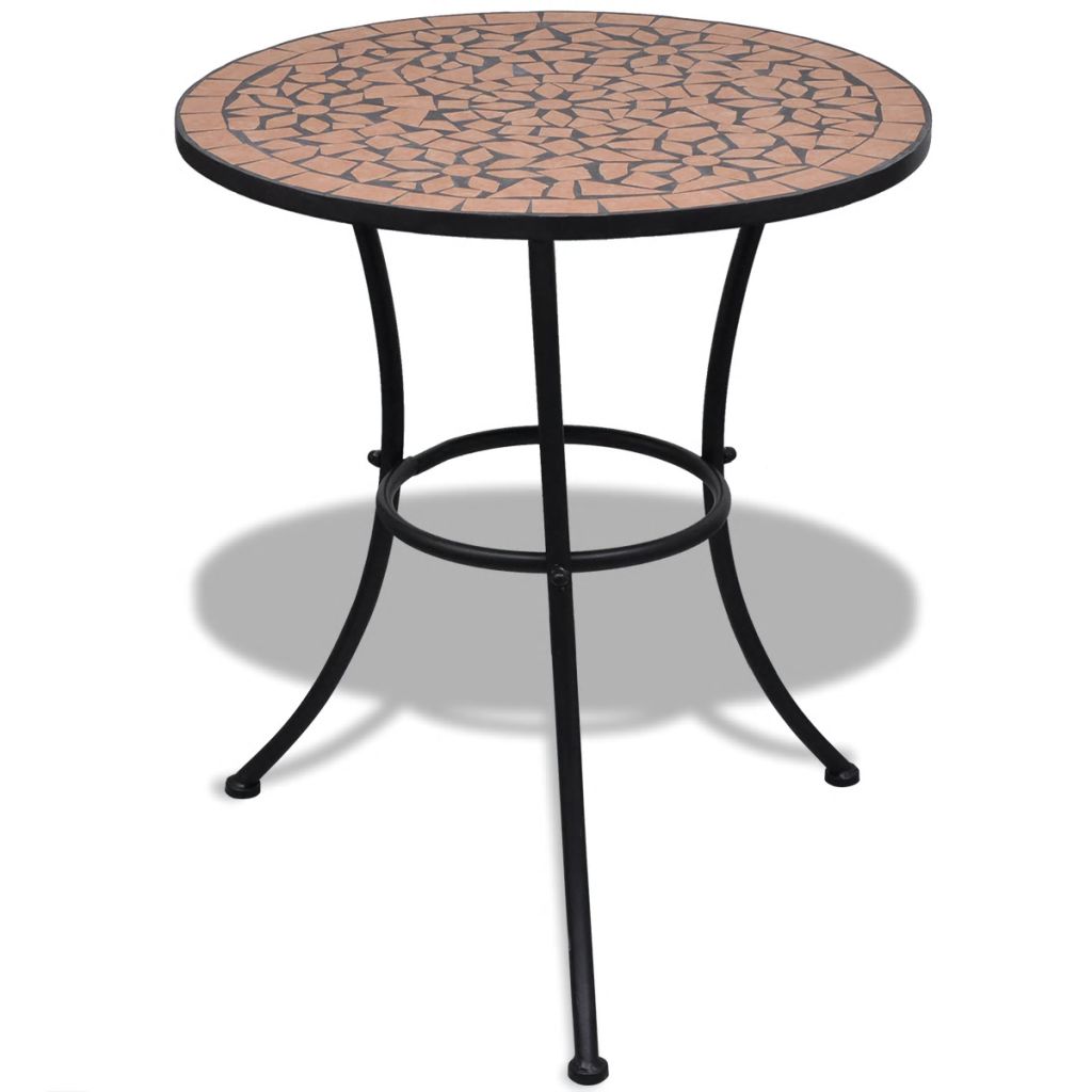 Bistrotisch Terracotta-Rot 60 cm Mosaik