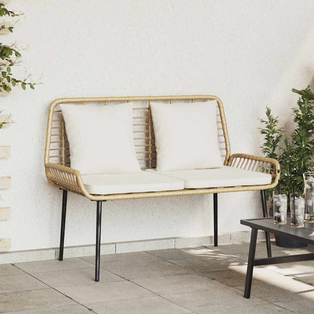 Gartenbank mit Kissen Schwarz, Anthrazit 109 x 63 x 83 cm