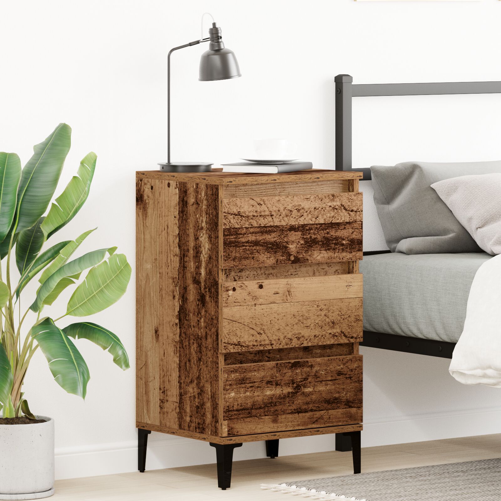 vidaXL Nachttisch Altholz 40x35x70 cm Werkstoffholz