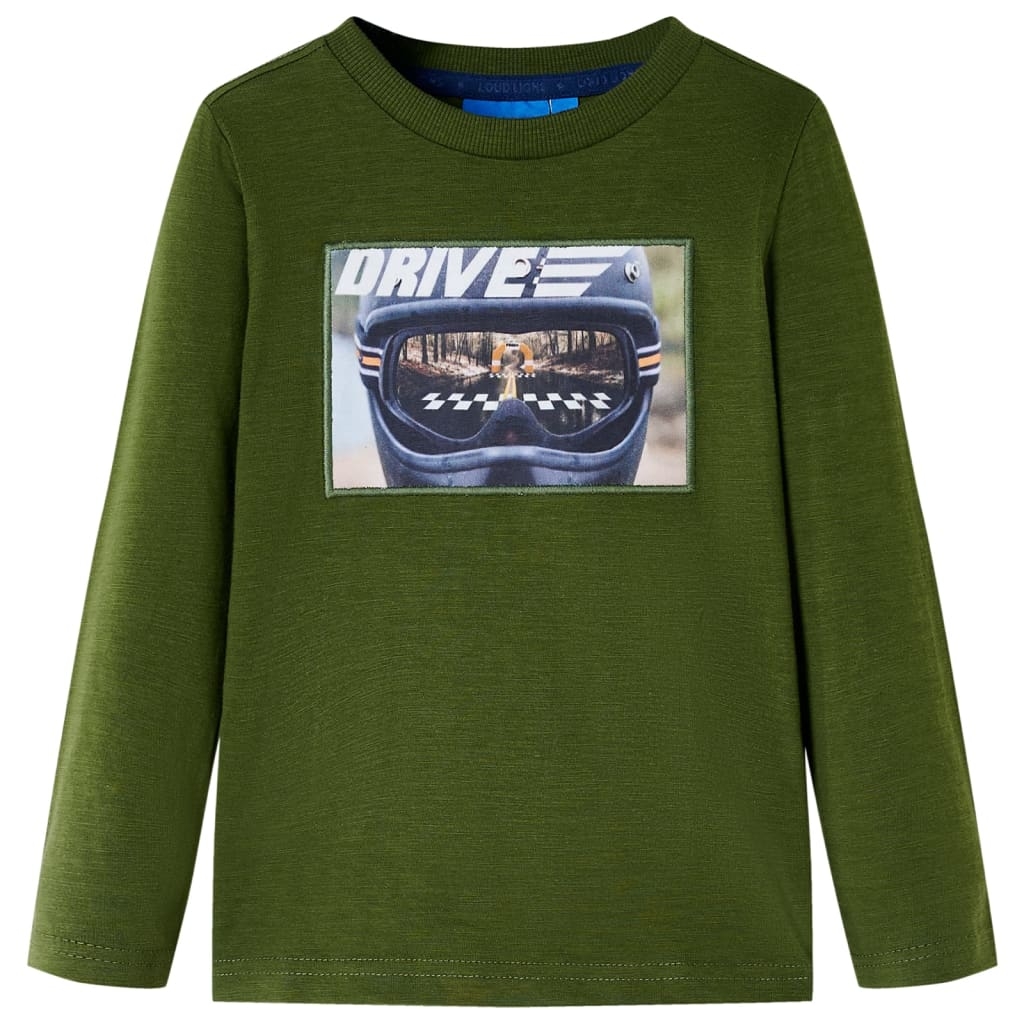 Kinder-Langarmshirt Dunkles Khaki 128