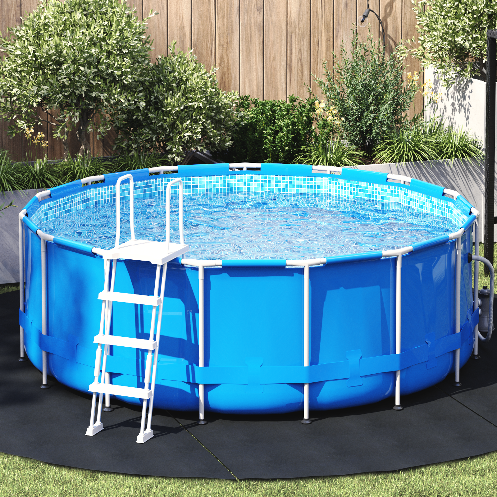 Runde Poolabdeckung Schwarz Polyethylen Ø 306 cm