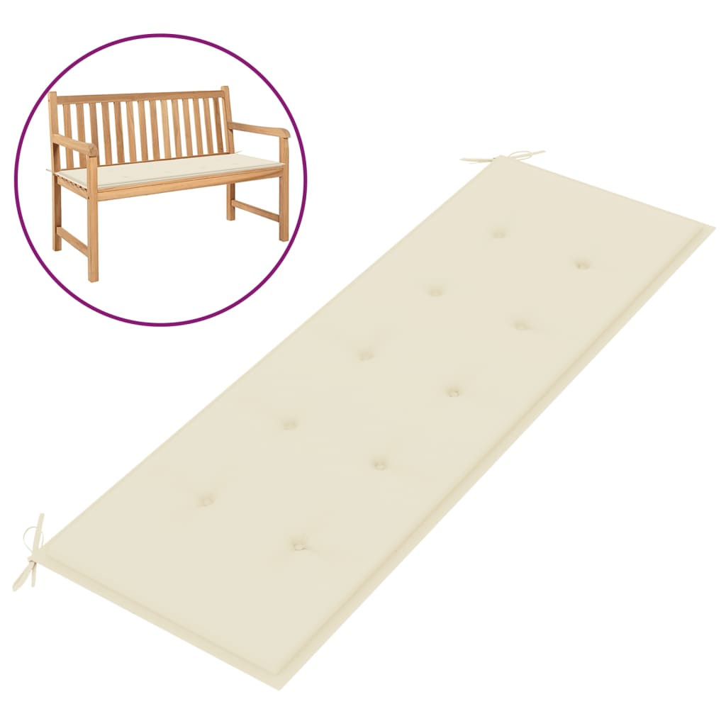 Gartenbank-Auflage Creme 150x50x3 cm Oxford-Gewebe