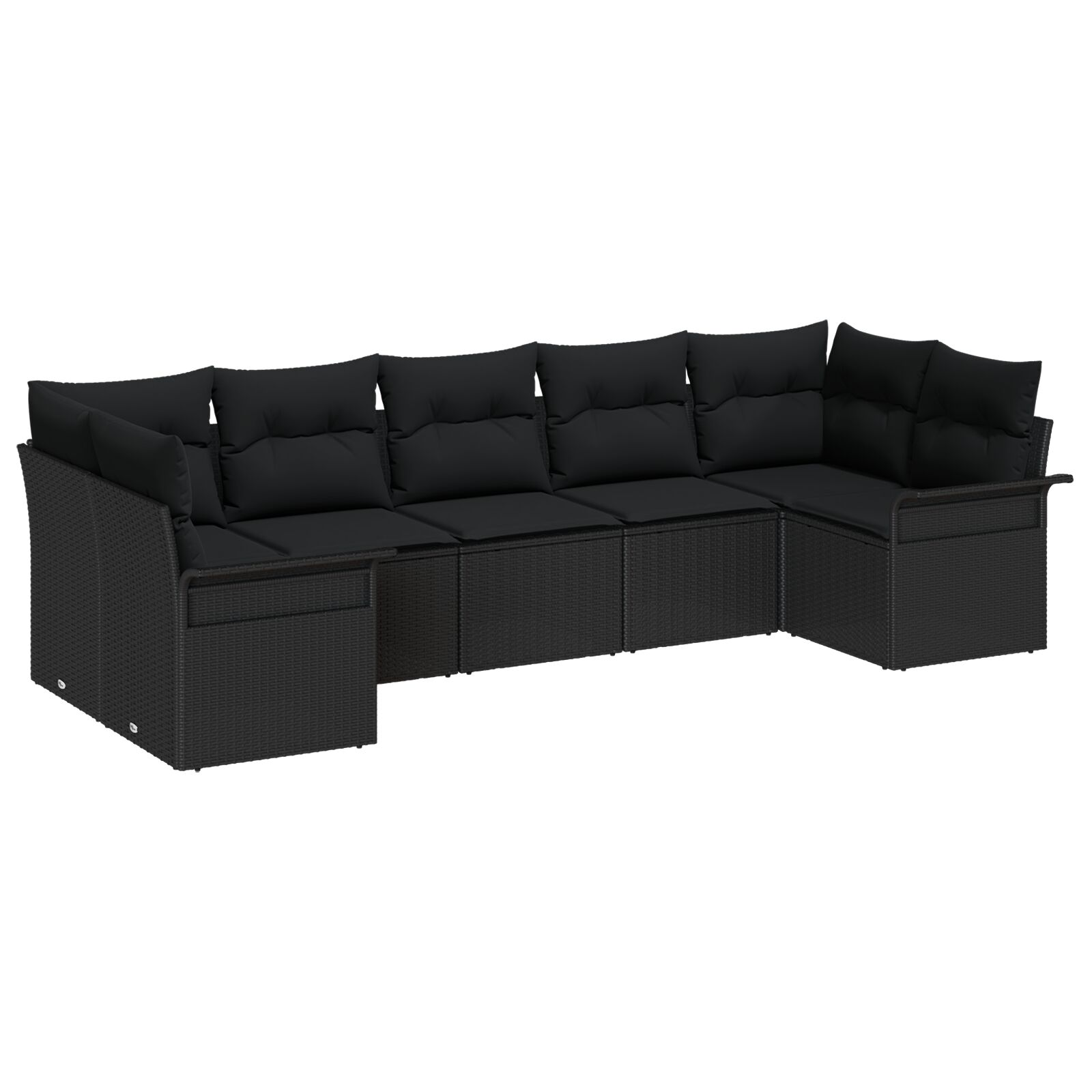 7-teiliges Garten Sofa Set mit Kissen Schwarz Poly Rattan, 2-Sitzer Garten Sofa mit Stauraum & Kissen Schwarz Poly Rattan 7-teiliges Garten Sofa Set mit Kissen Schwarz Poly Rattan, 2-Sitzer Garten Sofa mit Stauraum & Kissen Schwarz Poly Rattan