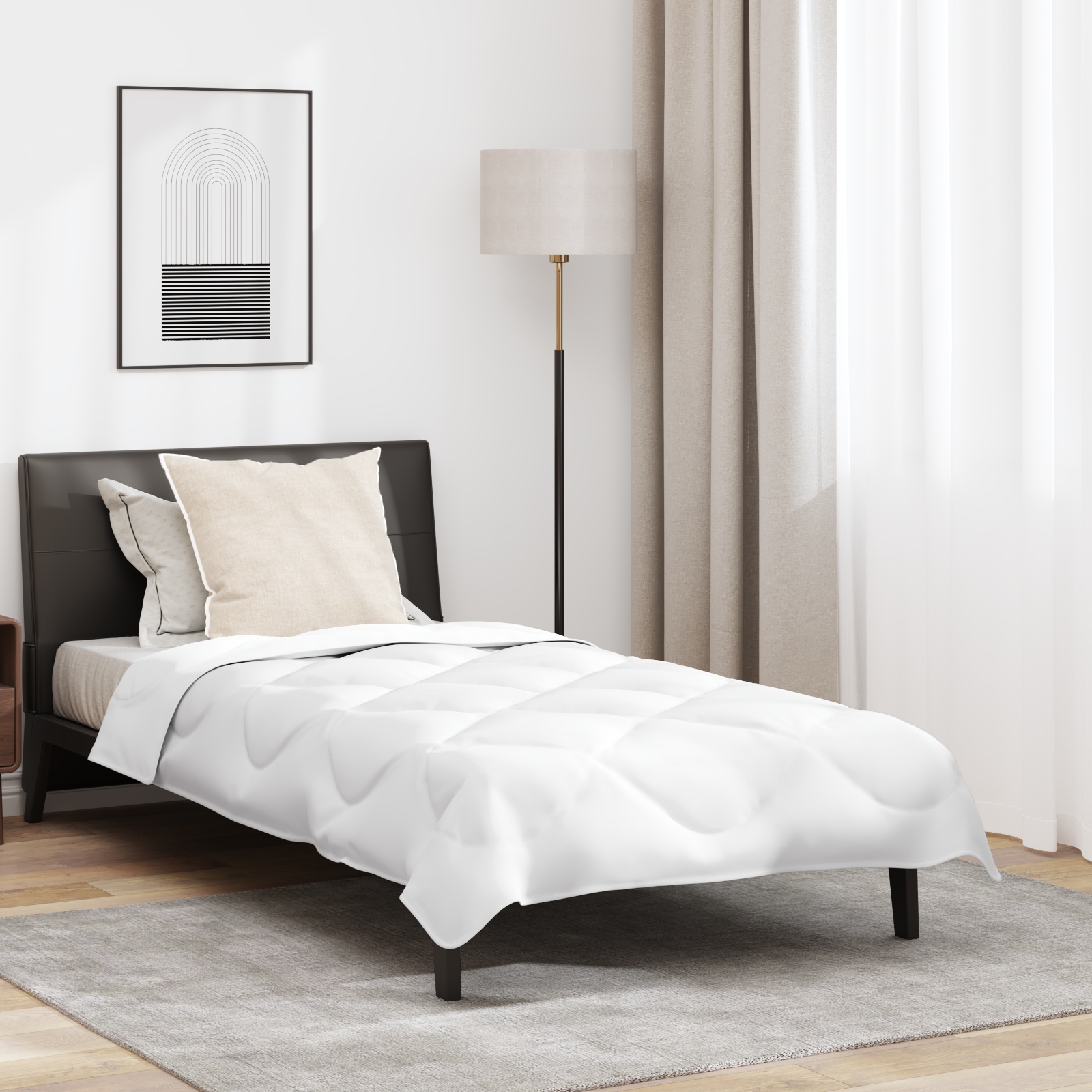 Sommerdecke mit Kissen 2 pcs Weiß 135 x 200 cm Mikrofaser