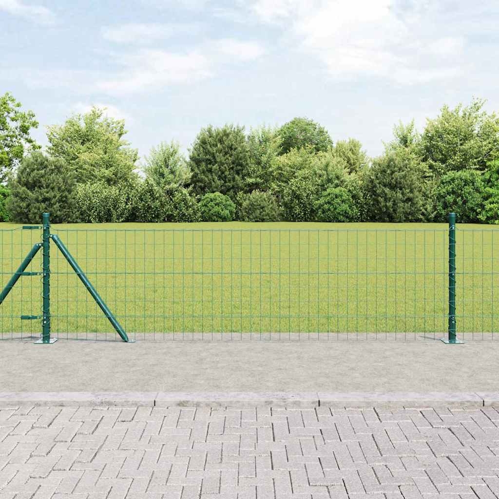 Euro Zaun mit 13 Flanschpfosten 0.6x50 m verzinkter Stahl