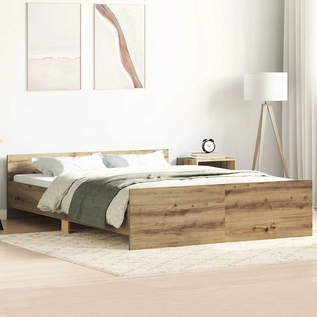 Bettgestell ohne Matratze Artisan-Eiche 140x200cm Holzwerkstoff