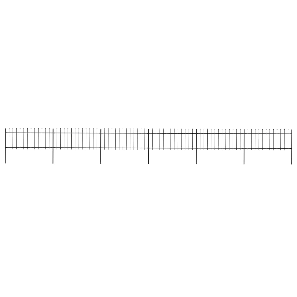 Gartenzaun mit Speerspitzen Stahl 10,2 x 0,8 m Schwarz