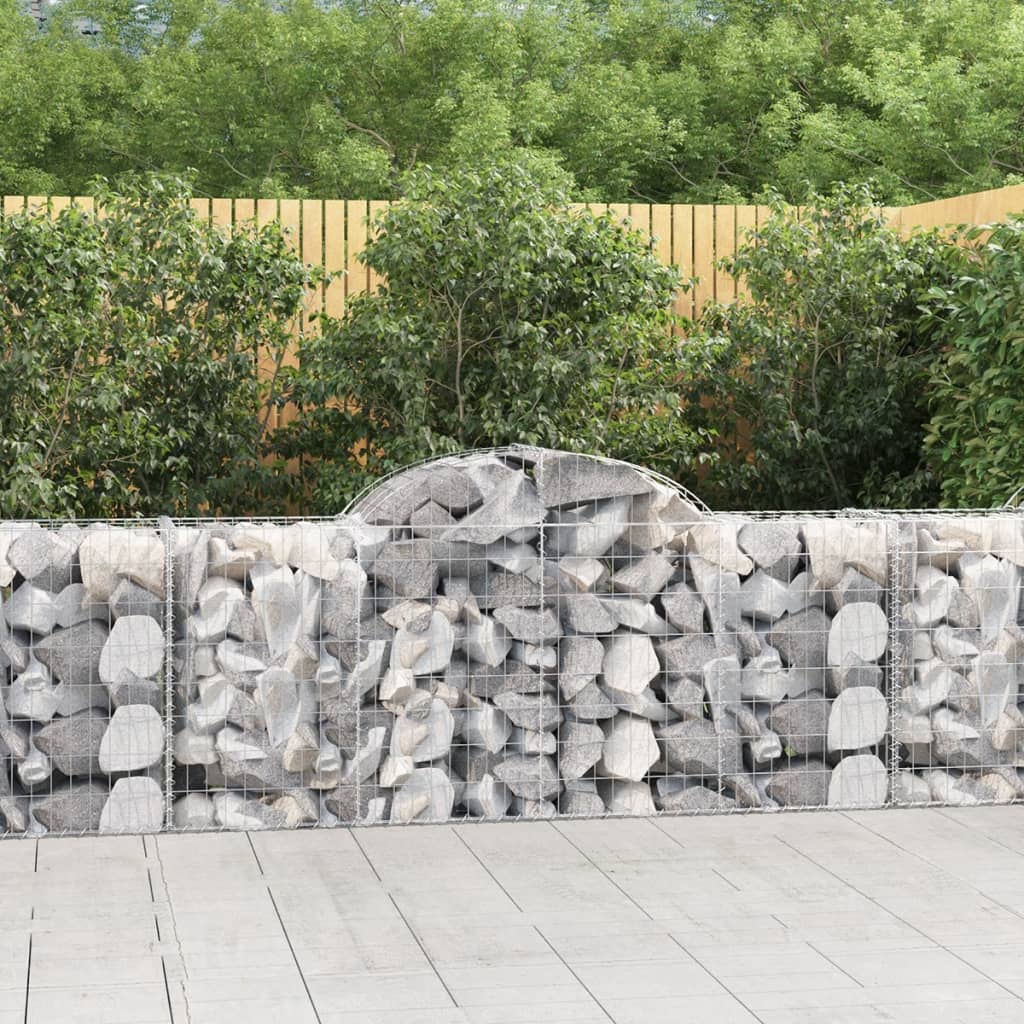 Gabionen mit Hochbogen 3 Stk. 200x50x80/100 cm Verzinktes Eisen Gabionen mit Hochbogen 3 Stk. 200x50x80/100 cm Verzinktes Eisen